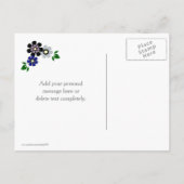 ヴィンテージラベンダーフラワーウェディング日付を保存 案内ポストカード (裏面)