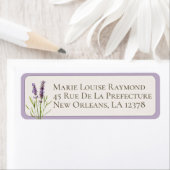 ヴィンテージラベンダーフラワーカスタム差出人住所ラベ ラベル (インサイチュ)