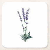 ヴィンテージラベンダーフラワー スクエアペーパーコースター (正面)