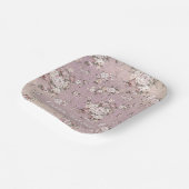 ヴィンテージラベンダーフローラエレガント スタイリッシュ ペーパープレート (傾斜あり)