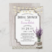 ヴィンテージラベンダーフローラジャーエレガントブライダルシャワー 招待状 (正面/裏面)