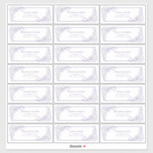 ヴィンテージラベンダーフローララインアートゲストアドレス