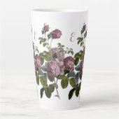 ヴィンテージラベンダーフローララージホワイトラテマグ カフェラテマグ (正面)