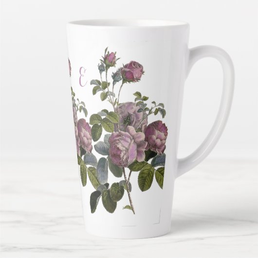 ヴィンテージラベンダーフローララージホワイトラテマグ カフェラテマグ (右)