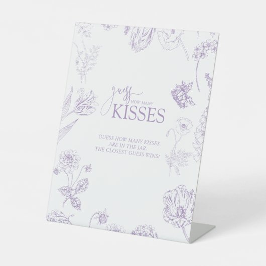 ヴィンテージラベンダーフローラ数の推測キス 台座サイン (正面)