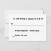 ヴィンテージラベンダーブルーラスベガスウェディングRSVP 出欠カード (裏面)