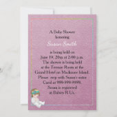 ヴィンテージラベンダーベビーシャワー招待状とベッド 招待状 (裏面)