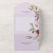 ヴィンテージラベンダーマルーン&ピーチピオニーズディナー オールインワン招待状 (外側)