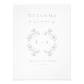 ヴィンテージラベンダーモ結婚ノグラムの歓迎サイン フォトプリント            (正面)