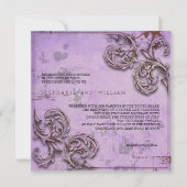 ヴィンテージラベンダーラブバード結婚式招待状 招待状 (裏面)