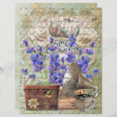 ヴィンテージラベンダーレースファンハットボックス蓄音機 (正面/裏面)