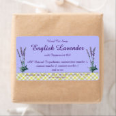 ヴィンテージラベンダー及び格子状手作り石鹸ラベル ラベル (インサイチュ)