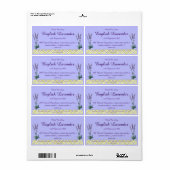 ヴィンテージラベンダー及び格子状手作り石鹸ラベル ラベル (フルシート)