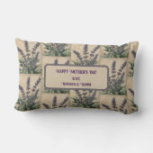 ヴィンテージラベンダー植物訛り ランバークッション (裏面)