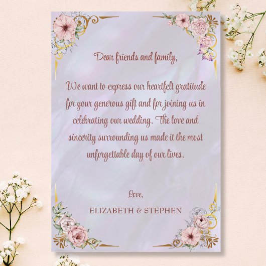 ヴィンテージラベンダー牡丹サンキューカード サンキューカード