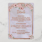 ヴィンテージラベンダー牡丹フォイル囲いカード 箔招待状 (正面)