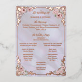 ヴィンテージラベンダー牡丹箔プログラムカード 箔招待状 (正面)