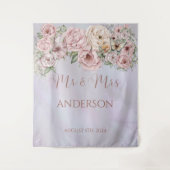 ヴィンテージラベンダー結婚牡丹の背景 タペストリー (正面)