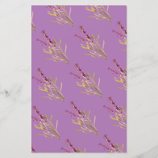 ヴィンテージラベンダー – ウェディングプログラム紙シート (裏面)