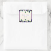 ヴィンテージラベンダー、青と銀の花結婚の スクエアシール (バッグ)