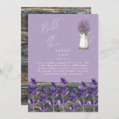 ヴィンテージラベ素朴ンダーウッドブライダルシャワー 招待状 (正面/裏面)