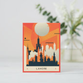 ヴィンテージラホールパキスタンバドシャイ旅行水の色 ポストカード (スタンド正面)