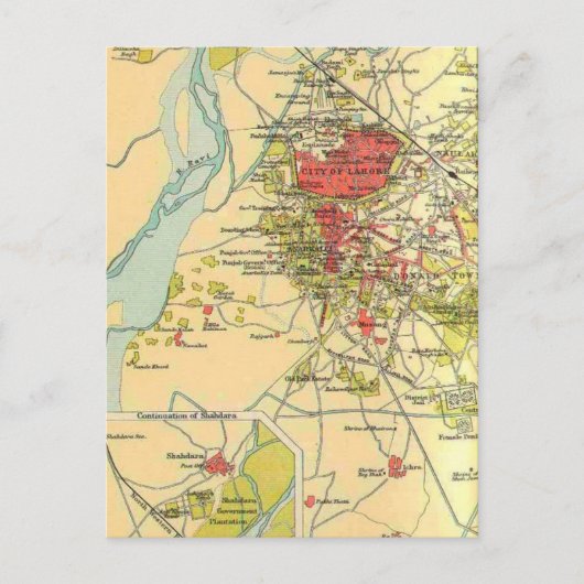 ヴィンテージラホール地図はがき ポストカード (正面)