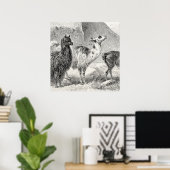 ヴィンテージラマアルパカテンプレートラマスアルパカ ポスター (ホームオフィス)