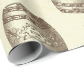 ヴィンテージラムバレルオンクリーム ラッピングペーパー (ロールコーナー)