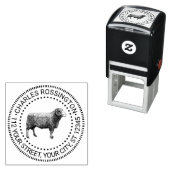 ヴィンテージラム羊スケッチ#1名住所 セルフインキングスタンプ (インサイチュ)