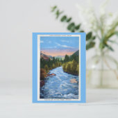 ヴィンテージララミー川のウッズランディングWY近く ポストカード (スタンド正面)