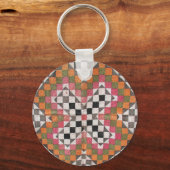 ヴィンテージラリキルトオレンジ キーホルダー (正面)