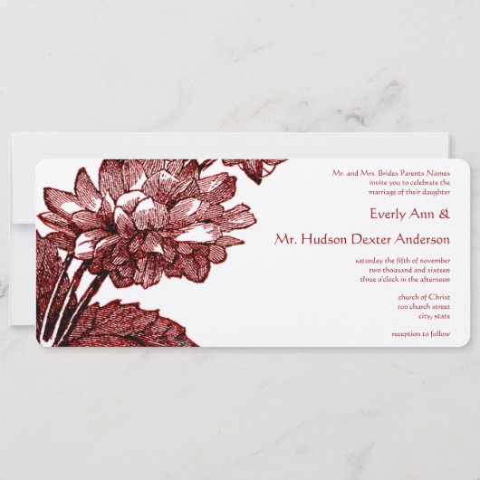 ヴィンテージランクルスバラブルゴーニュ結婚ーズ 招待状 (裏面)