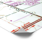 ヴィンテージランシング・ミシガンの地図(1965年) ポスター (角)