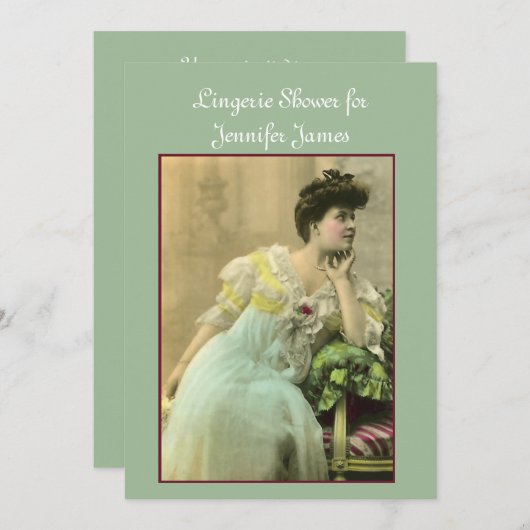 ヴィンテージランジェリーシャワー招待状 招待状 (正面/裏面)