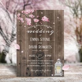 ヴィンテージランタンさくらんぼブロッサムフローラ結婚バーン 招待状