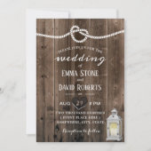 ヴィンテージランタンの結び目結婚納屋 招待状 (正面)