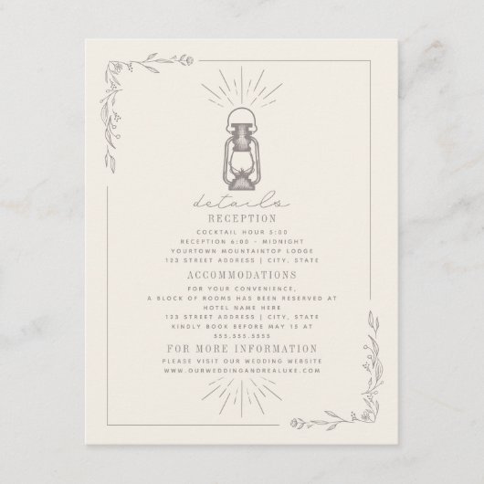 ヴィンテージランタンアメジスト結婚の詳細情報 エンクロージャーカード (正面)