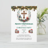 ヴィンテージランタンクロスクリスマス 招待状 (スタンド正面)