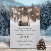 ヴィンテージランタンスノーフレーク冬結婚林 招待状