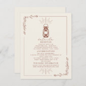 ヴィンテージランタンテラコッタ結婚の詳細情報 エンクロージャーカード (正面/裏面)