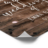 ヴィンテージランタンピンク結婚フローラのウェルカムサイン ポスター (角)