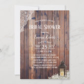 ヴィンテージランタンベビーズブレス素朴ブライダルシャワー 招待状 (正面)