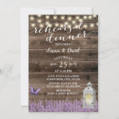 ヴィンテージランタンラベンダーフローラリハ素朴ーサル 招待状 (正面)