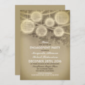 ヴィンテージランタン婚約パーティ招待状 招待状 (正面/裏面)