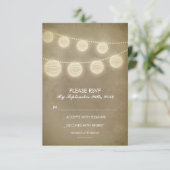 ヴィンテージランタン素朴な結婚式RSVPカード 出欠カード (スタンド正面)