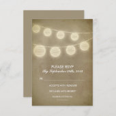 ヴィンテージランタン素朴な結婚式RSVPカード 出欠カード (正面/裏面)