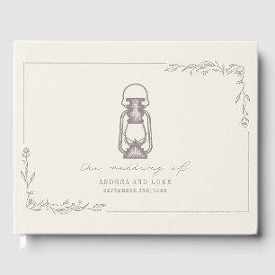 ヴィンテージランタン素朴アメジスト結婚ズ ゲストブック