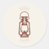 ヴィンテージランタン素朴テラコッタ結婚ズ ラウンドシール (正面)