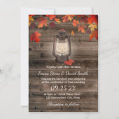 ヴィンテージランタン素朴バーンウッドオータム結婚ズ 招待状 (正面)